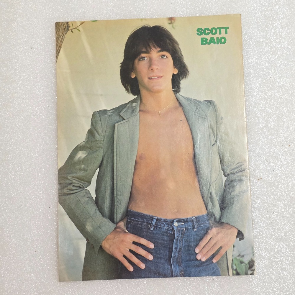 Scott Baio Open Front Blazer Shirtless Vintage Color Poster 8x10 1980s Clipping